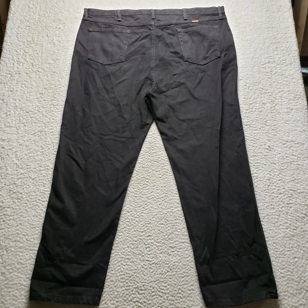 Rustler Jeans Mens 48x30 Black Relaxed Fit Straight Leg Denim Pants 87619CB